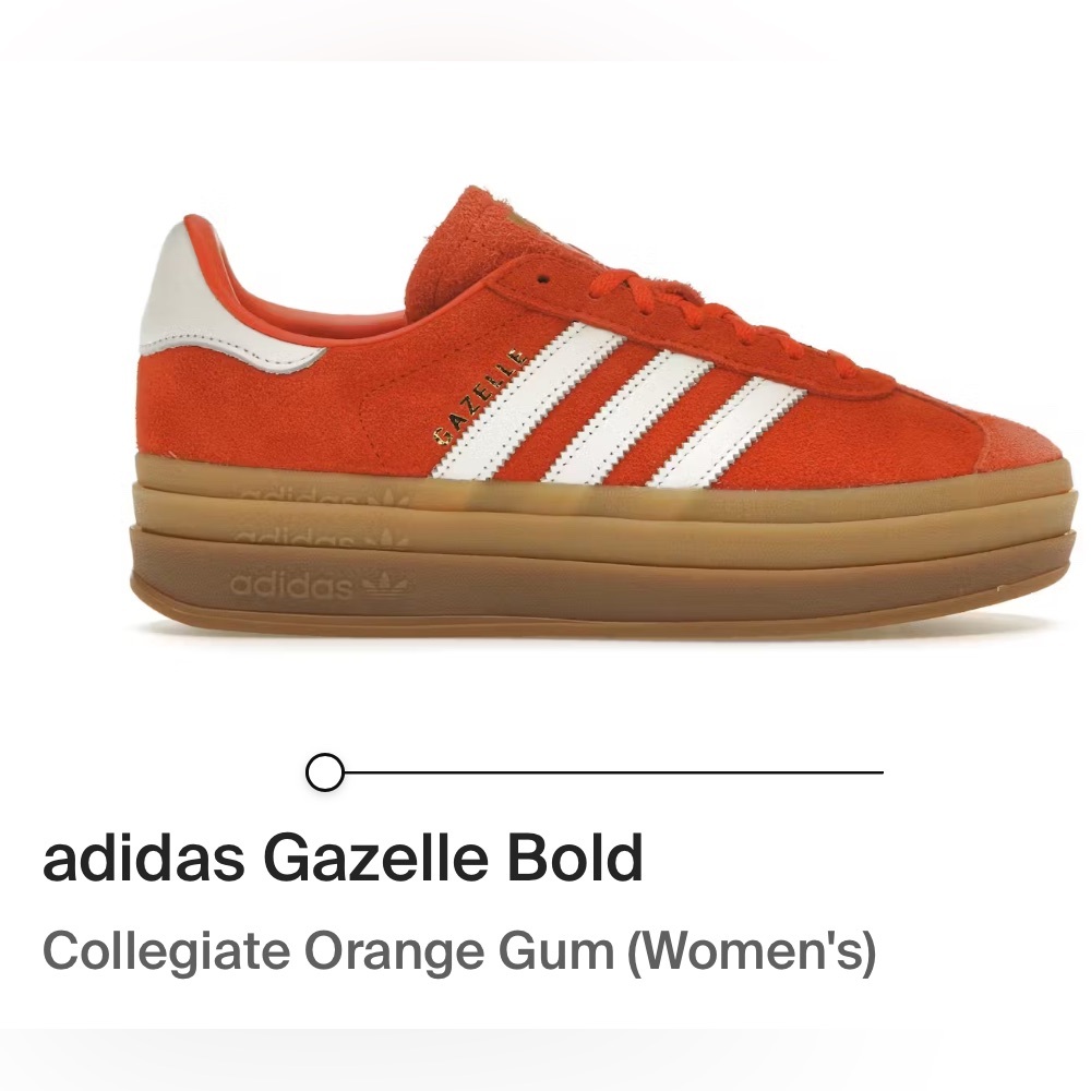 Adidas Gazelle Bold Collegiate Orange Gum - New Authenticated
